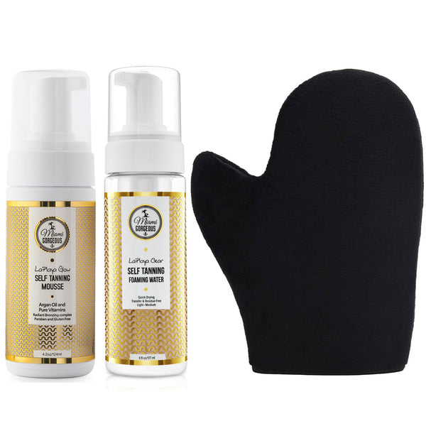 LaPlaya Glow Self Tanner Bundle with Mitt - Miami Gorgeous 